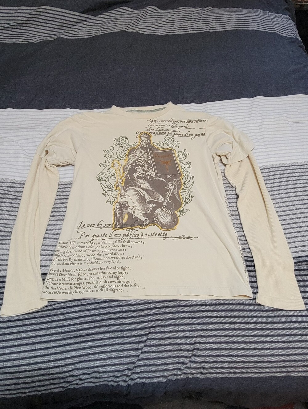Y2K Vintage 90’s Dragonfly Rock N Roll Long Sleeve Shirt Size M